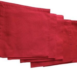 Set of five linen blend table napkins